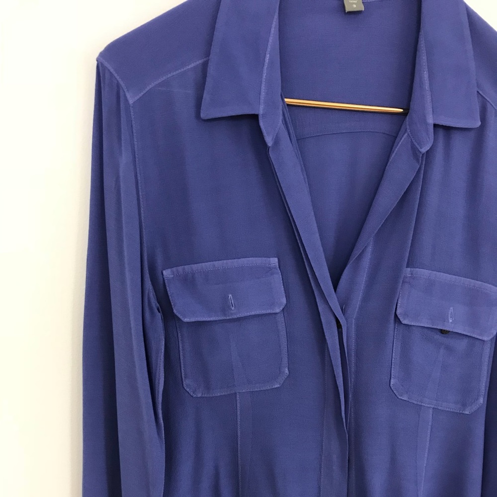 James Perse Cobalt Blue Button Down Top - Picture 3 of 8